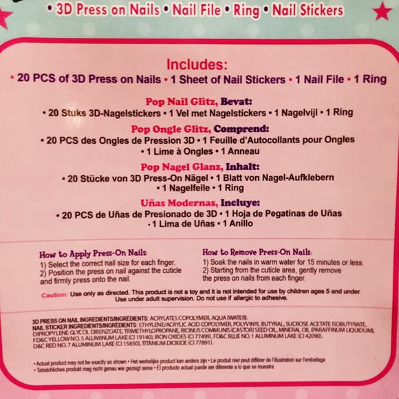 Hot Focus Pop Nail Glitz - 3D Unicorn Nail Art Kit for Girls - 65 Piece Set - Picture 6 of 6